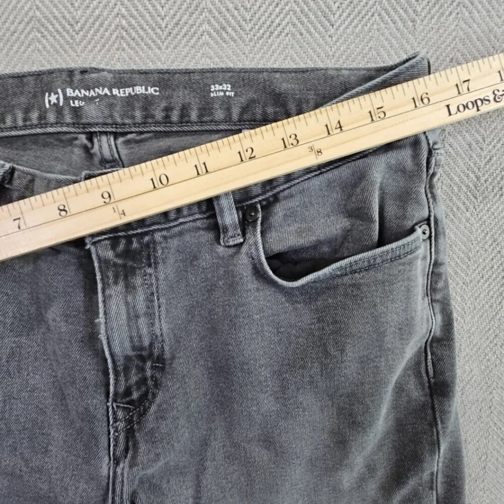 Banana Republic Legacy Stretch Jeans Men’s 33x32 Black Slim Fit Straight Leg EUC